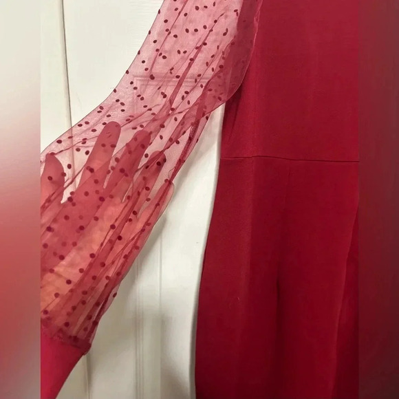 SHEIN Plus Mesh Bishop Sleeve Dress Size 14W. NWT excellent condition. - Picture 6 of 10